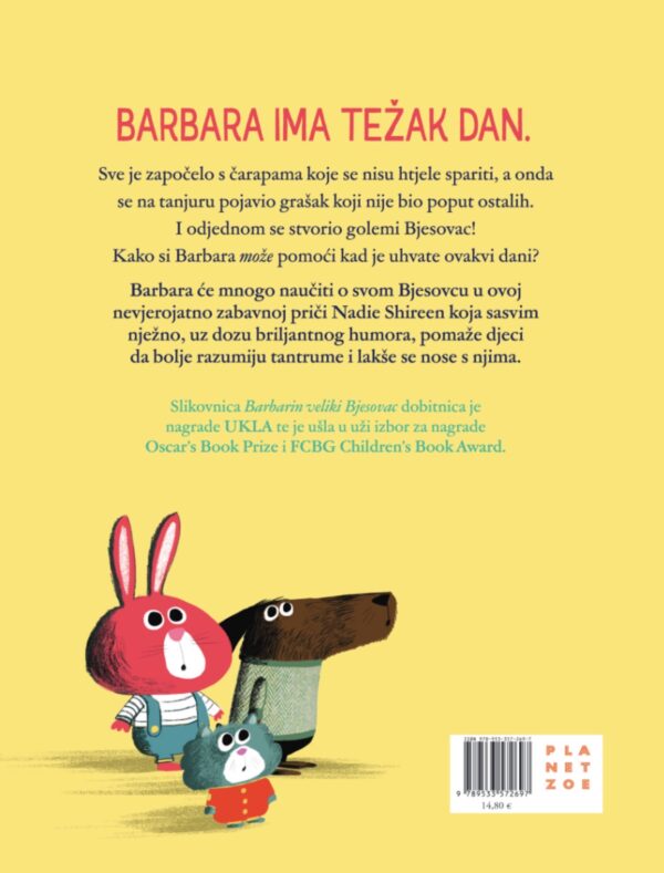 Poleđina slikovnice s Barbarom i njenom porodicom