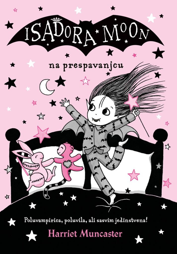 Naslovnica knjige Isadora Moon na prespavanjcu s djevojčicom vampiricom