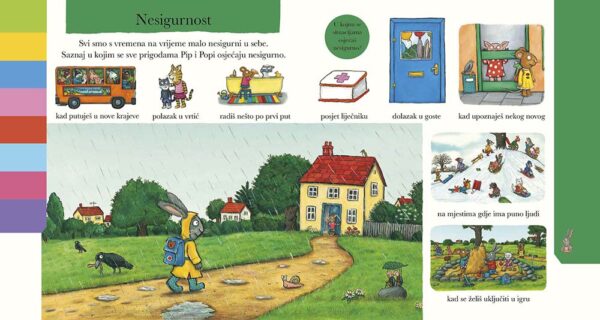 Ilustrirana dječija stranica o nesigurnosti u novim situacijama