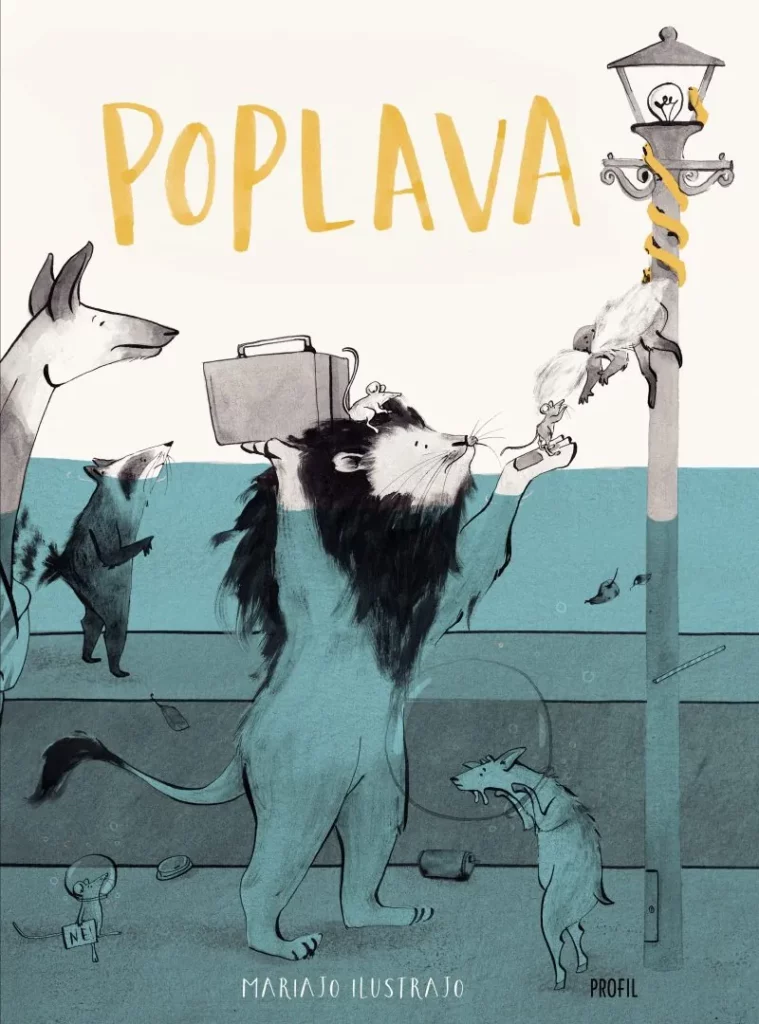 Naslovnica knjige Poplava sa životinjama u vodi